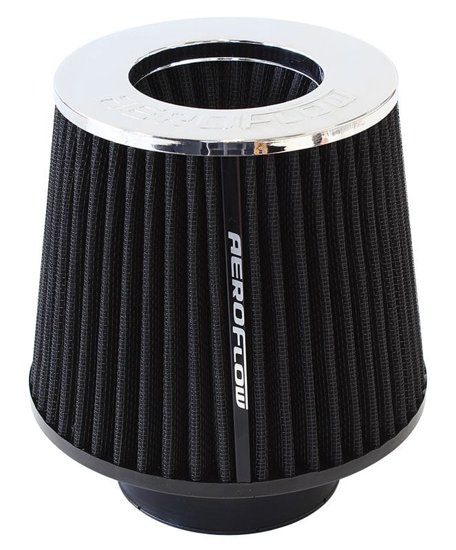 Aeroflow Performance Air Filters AF2811-3003 Universal 3" (76mm) Steel Top Inverted Tapered Pod Filter with Chrome End SR