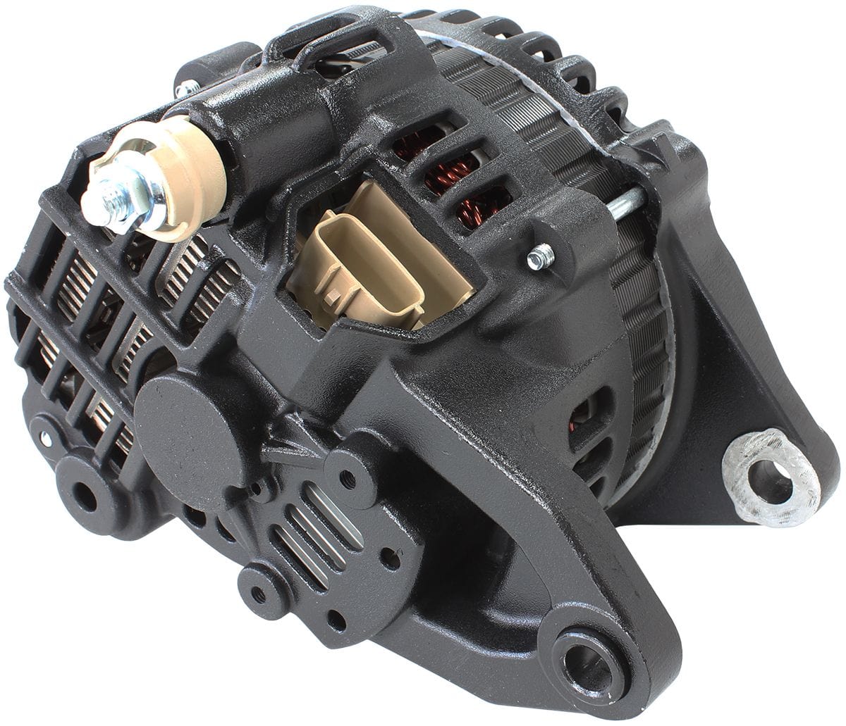 Aeroflow Performance Black Finish Aeroflow 150amp Mitsubishi 4G63 Alternator AF4275-1500 SR