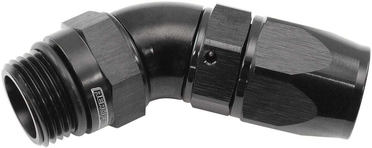 Aeroflow Performance Black MALE END -8ORB to -8AN TEFLON SR