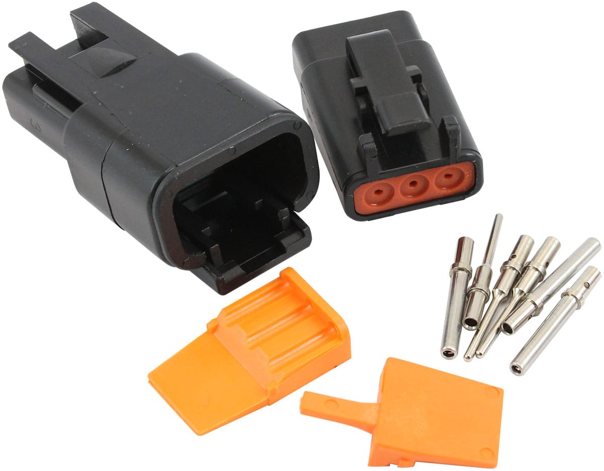 Aeroflow Performance Electrical Aeroflow WeatherTight DTM 3 PinConnector AF49-9103 SR