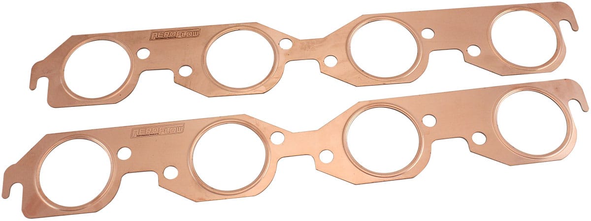 Aeroflow Performance Exhaust Aeroflow Big Block Chevy Round Port Copper Embossed Exhaust Gaskets AF1854-1304 SR