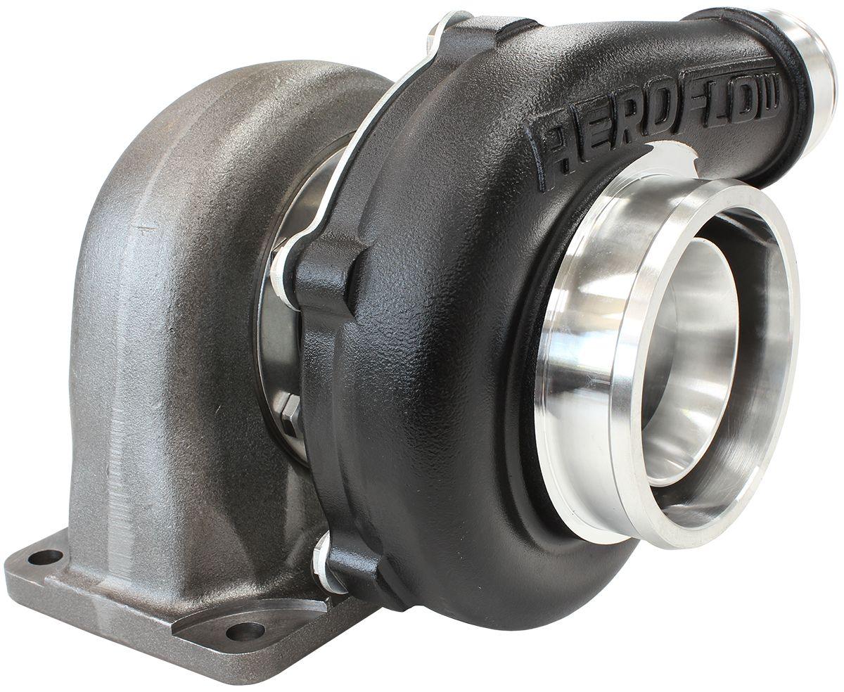 Aeroflow Performance External Wastegate, T3 Inlet Flange, V-Band Exhaust Flange Aeroflow BOOSTED 5455 .82 Turbocharger 650HP, Hi Temp Black Finish AF8005-3001BLK SR