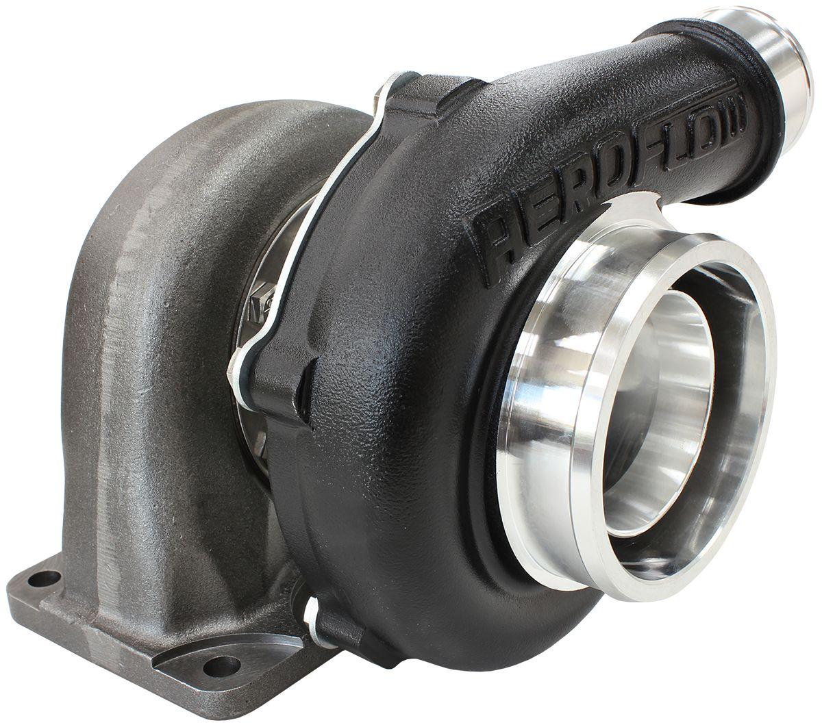 Aeroflow Performance External Wastegate, T3 Inlet Flange, V-Band Exhaust Flange Aeroflow BOOSTED 5855 .82 Turbocharger 750HP, Hi Temp Black Finish AF8005-3006BLK SR