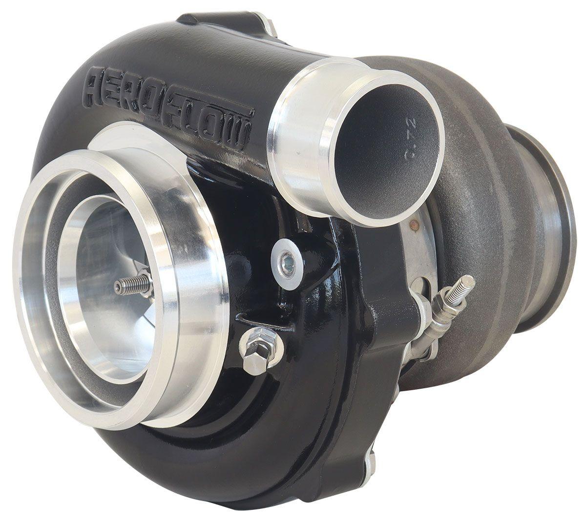 Aeroflow Performance External Wastegate, T3 Inlet Flange, V-Band Exhaust Flange Aeroflow BOOSTED 6262 .83 Turbocharger 900HP, Hi Temp Black Finish AF8005-3060BLK SR