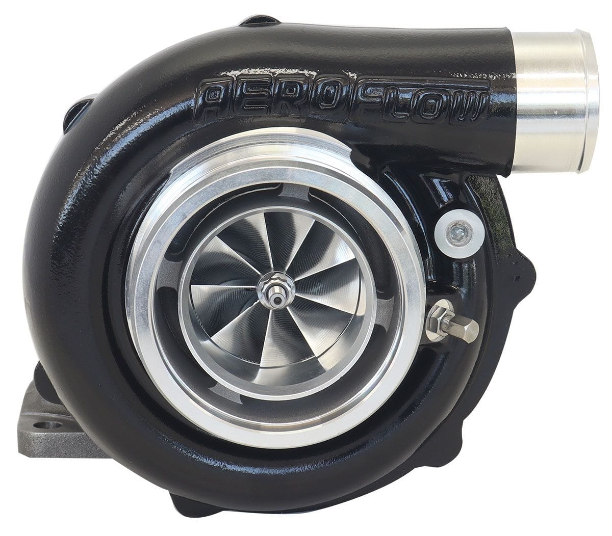 Aeroflow Performance External Wastegate, T3 Inlet Flange, V-Band Exhaust Flange Aeroflow BOOSTED 6262 .83 Turbocharger 900HP, Hi Temp Black Finish AF8005-3060BLK SR