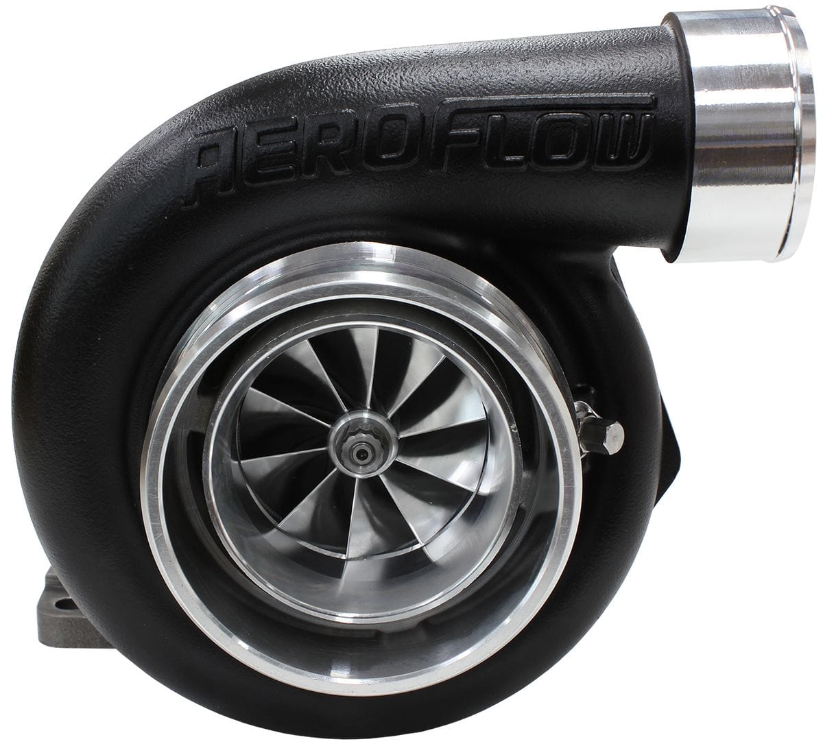 Aeroflow Performance External Wastegate, T3 Inlet Flange, V-Band Exhaust Flange Aeroflow BOOSTED 6662 .63 Turbocharger 900HP, Hi Temp Black Finish AF8005-3015BLK SR