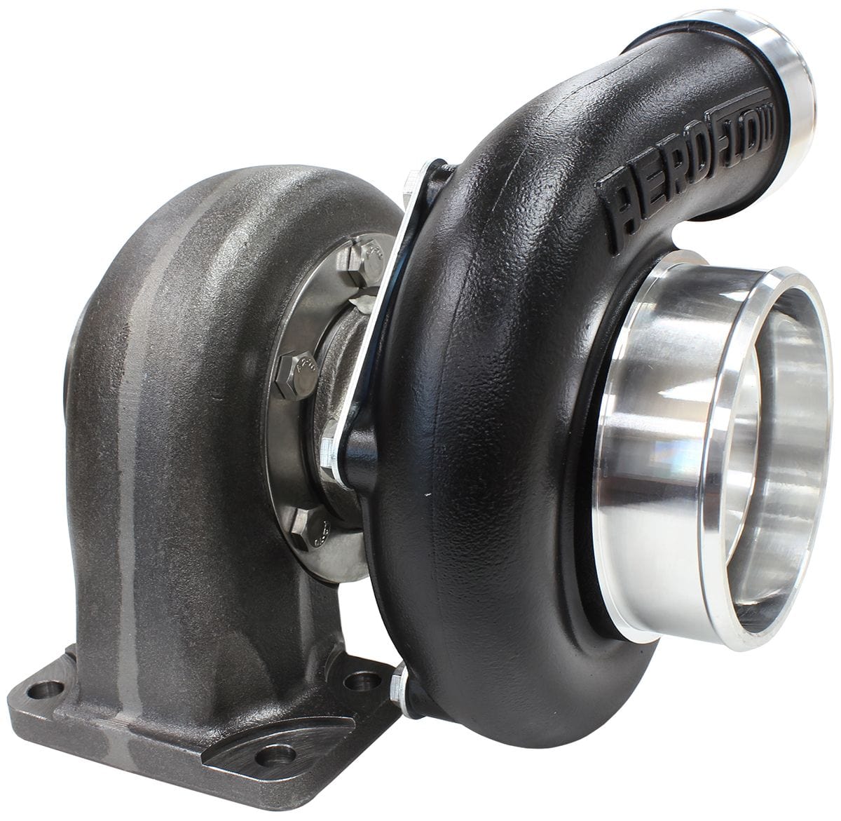 Aeroflow Performance External Wastegate, T3 Inlet Flange, V-Band Exhaust Flange Aeroflow BOOSTED 6762 .82 Turbocharger 950HP, Hi Temp Black Finish AF8005-3021BLK SR