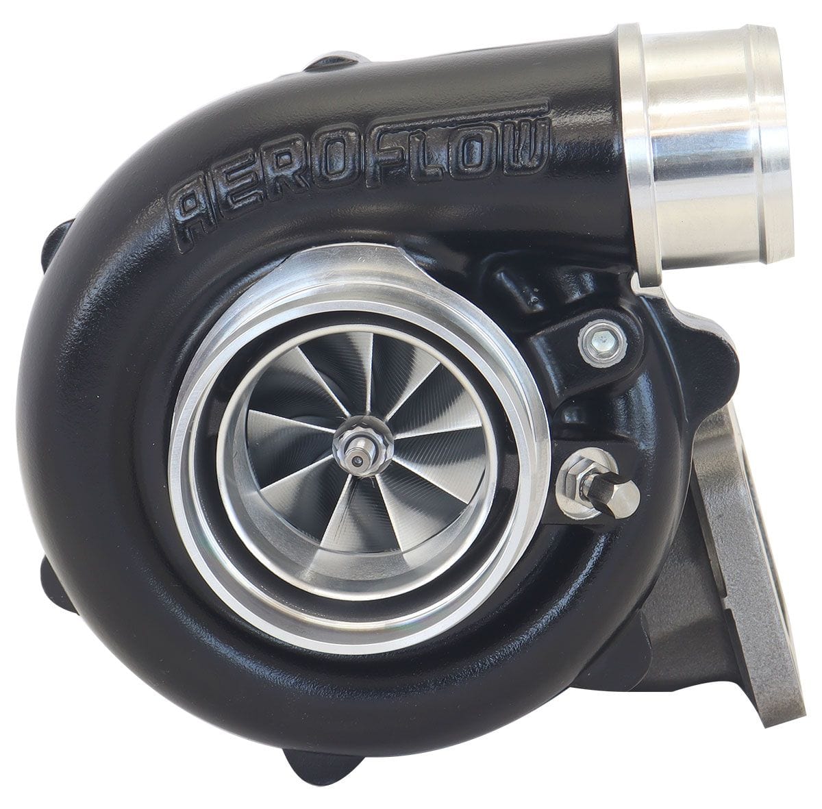 Aeroflow Performance External Wastegate, T3 Inlet Flange, V-Band Exhaust Flange Aeroflow BOOSTED B5455 .83 Turbocharger 660HP, Hi Temp Black Finish AF8005-3036BLK SR