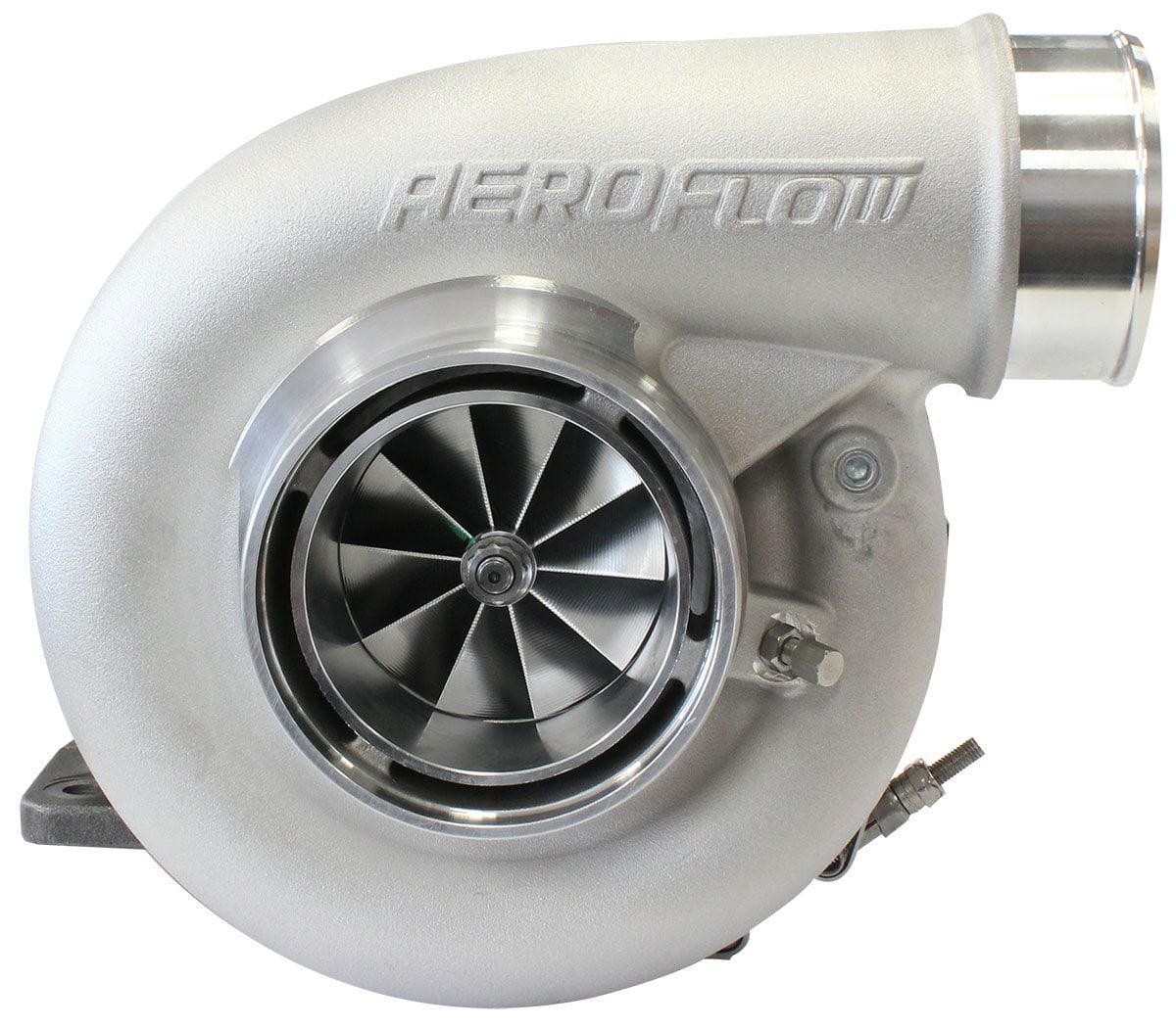Aeroflow Performance External Wastegate, T4 Inlet Flange, V-Band Exhaust Flange Aeroflow BOOSTED 7375 T4 1.01 Turbocharger 1200HP, Natural Cast Finish AF8005-4040 SR