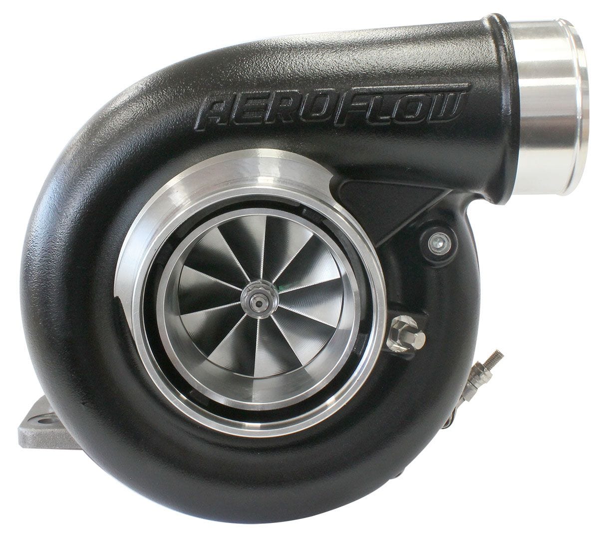 Aeroflow Performance External Wastegate, T4 Inlet Flange, V-Band Exhaust Flange Aeroflow BOOSTED 7375 T4 1.15 Turbocharger 1200HP, Hi Temp Black Finish AF8005-4040BLK SR