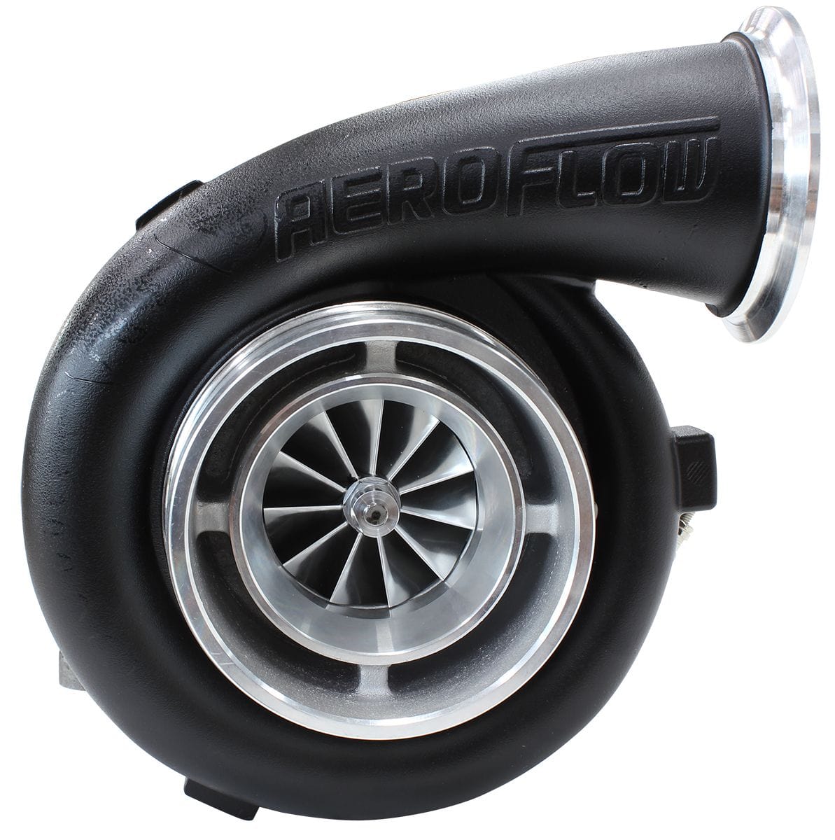 Aeroflow Performance External Wastegate, T4 Twin Entry Inlet Flange, V-Band Exhaust Flange Aeroflow BOOSTED 7075 T4 1.15 Turbocharger 950HP, Hi Temp Black Finish AF8005-4004BLK SR