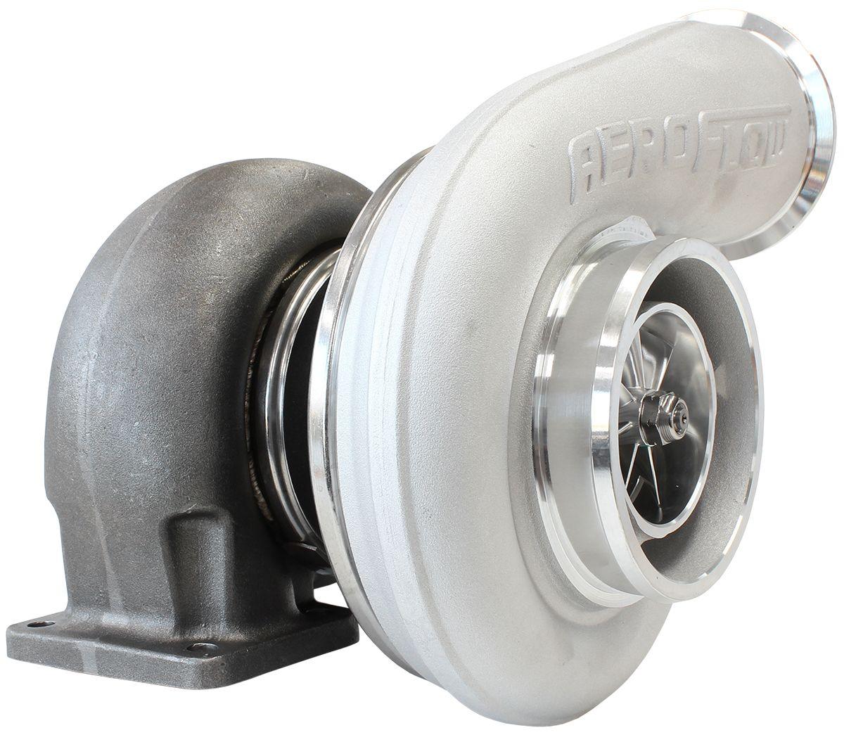 Aeroflow Performance External Wastegate, T4 Twin Entry Inlet Flange, V-Band Exhaust Flange Aeroflow BOOSTED 7588 T4 1.25 Turbocharger 1500HP, Natural Cast Finish AF8006-4027 SR