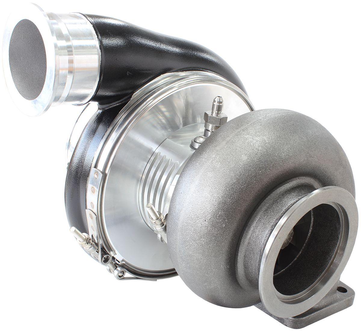 Aeroflow Performance External Wastegate, T4 Twin Entry Inlet Flange, V-Band Exhaust Flange Aeroflow BOOSTED 8075 T4 1.10 Turbocharger 1250HP, Hi Temp Black Finish AF8005-4018BLK SR