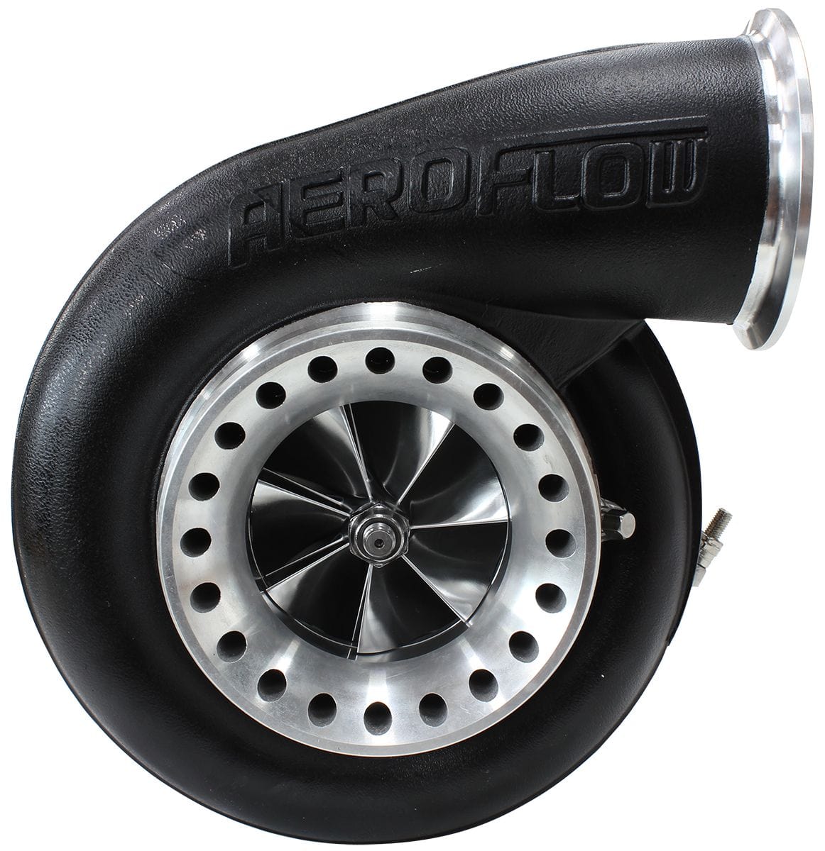 Aeroflow Performance External Wastegate, T4 Twin Entry Inlet Flange, V-Band Exhaust Flange Aeroflow BOOSTED 8075 T4 1.10 Turbocharger 1250HP, Hi Temp Black Finish AF8006-4018BLK SR