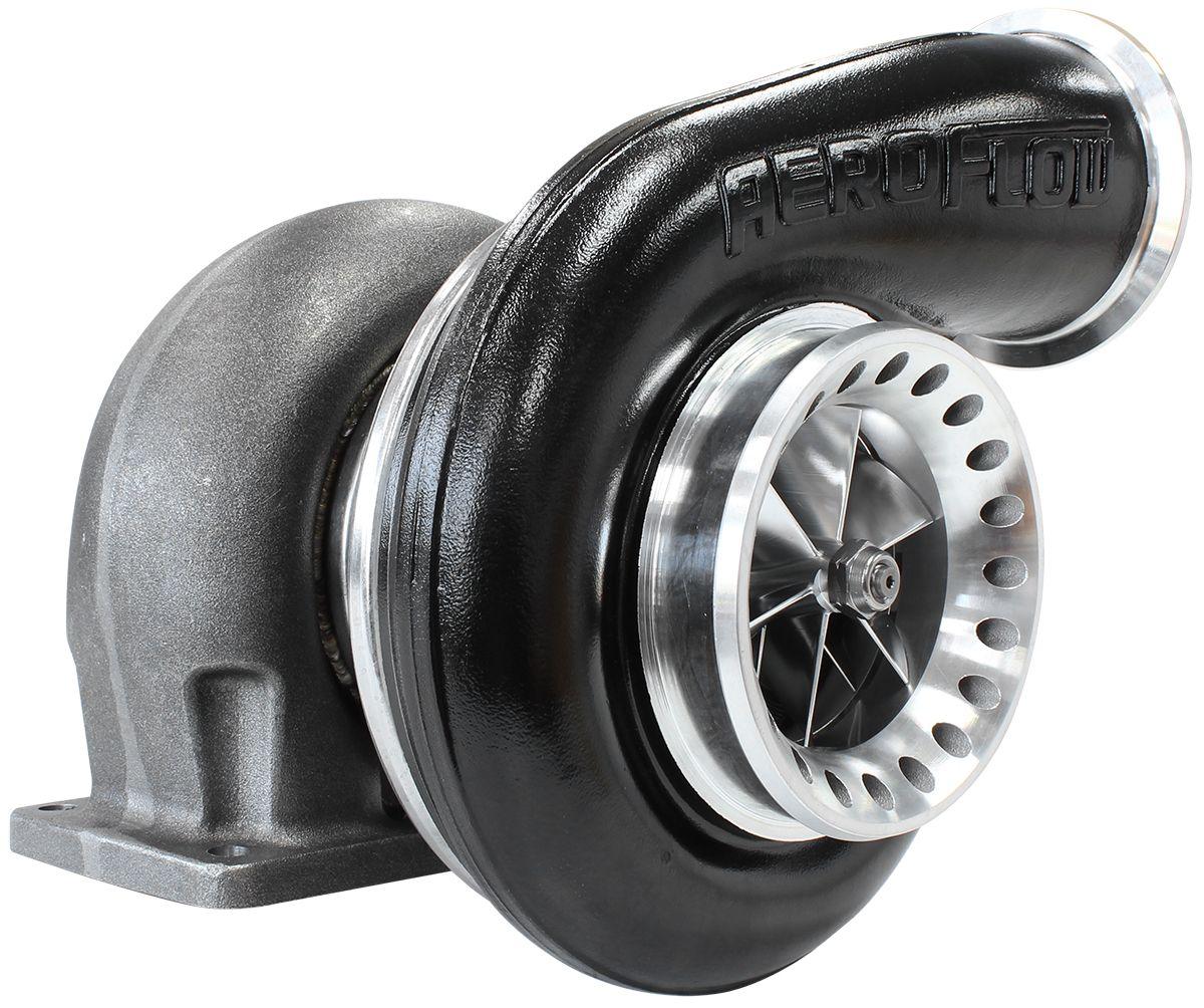Aeroflow Performance External Wastegate, T4 Twin Entry Inlet Flange, V-Band Exhaust Flange Aeroflow BOOSTED 8888 T4 1.25 Turbocharger 1600HP, Hi Temp Black Finish AF8006-4001BLK SR