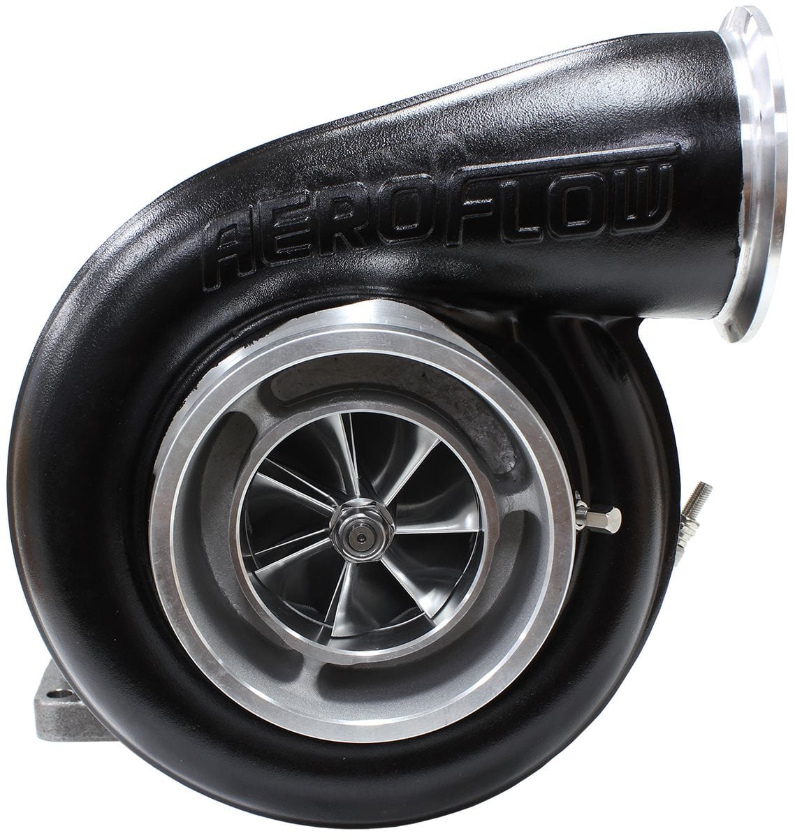 Aeroflow Performance External Wastegate, T6 Twin Entry Inlet Flange, V-Band Exhaust Flange Aeroflow BOOSTED 7588 T6 1.32 Turbocharger 1500HP, Hi Temp Black Finish AF8006-6000BLK SR