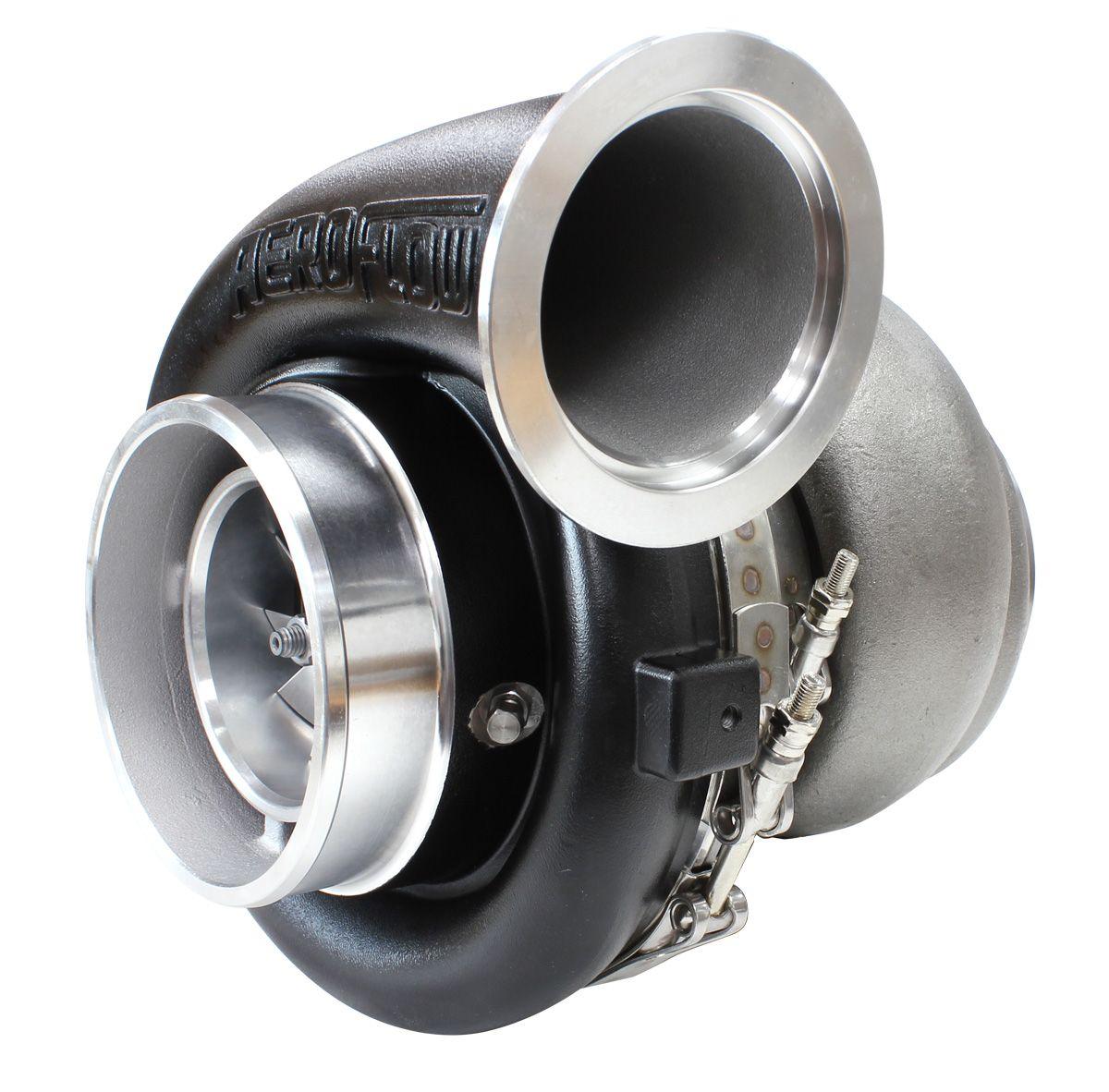Aeroflow Performance External Wastegate, T6 Twin Entry Inlet Flange, V-Band Exhaust Flange Aeroflow BOOSTED 8077 T6 1.26 Turbocharger 1250HP, Hi Temp Black Finish AF8005-6000BLK SR