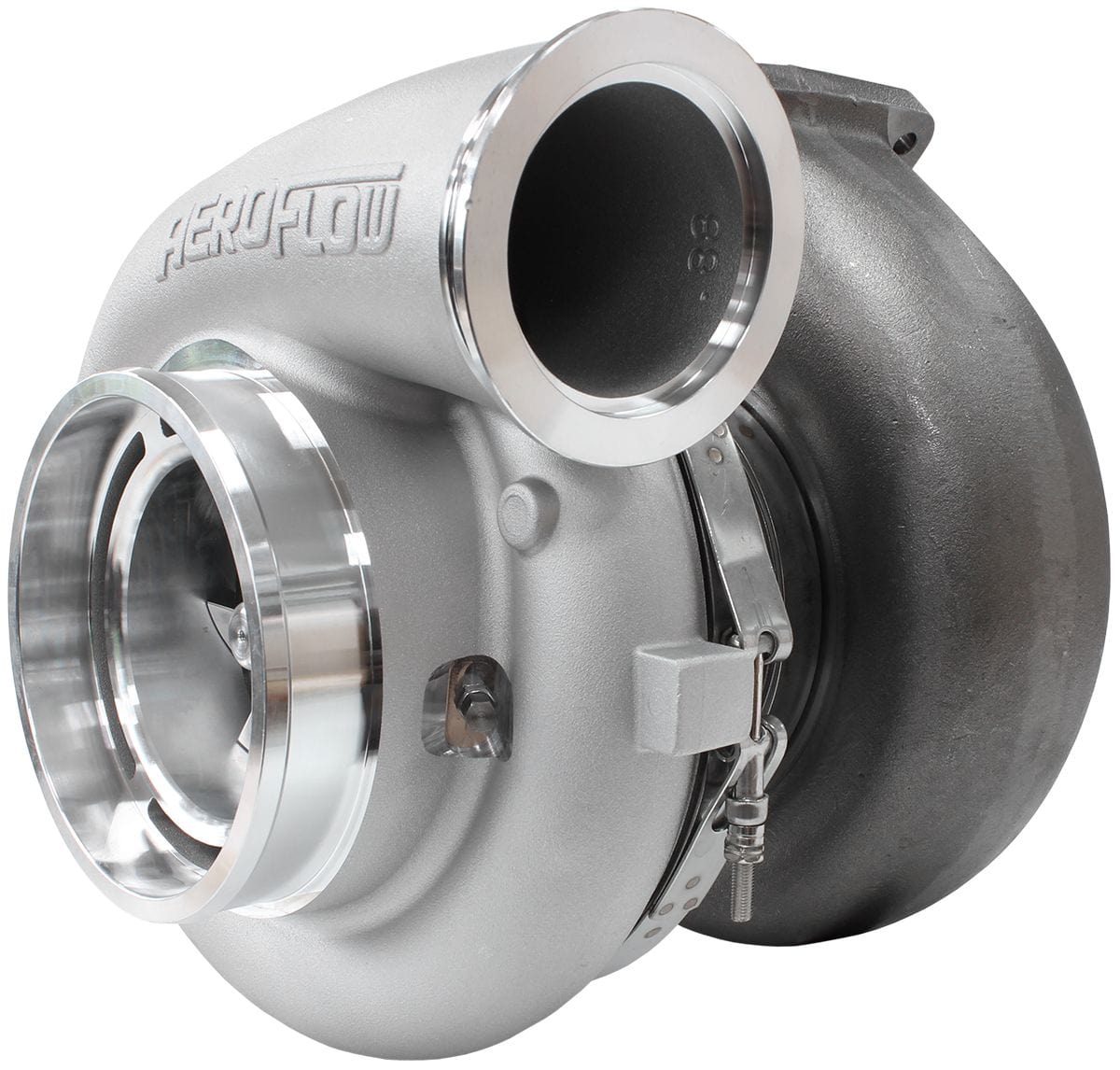 Aeroflow Performance External Wastegate, T6 Twin Entry Inlet Flange, V-Band Exhaust Flange Aeroflow BOOSTED 94102 T6 1.24 Turbocharger 2500HP, Natural Cast Finish AF8006-6010 SR