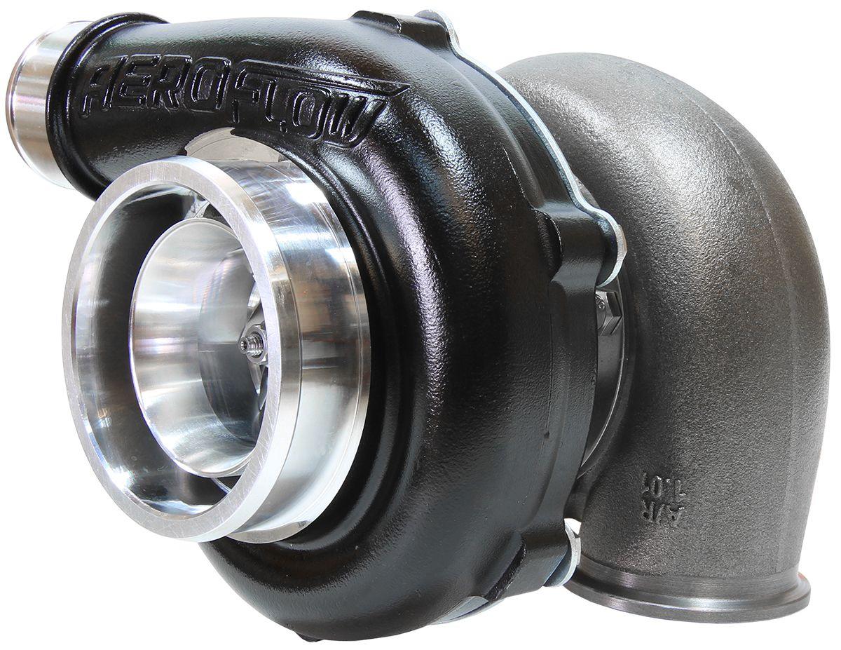 Aeroflow Performance External Wastegate, V-Band Inlet & Exhaust Flanges Aeroflow BOOSTED 5455 1.01 Reverse Rotation Turbocharger 650HP, Hi Temp Black Finish AF80 SR