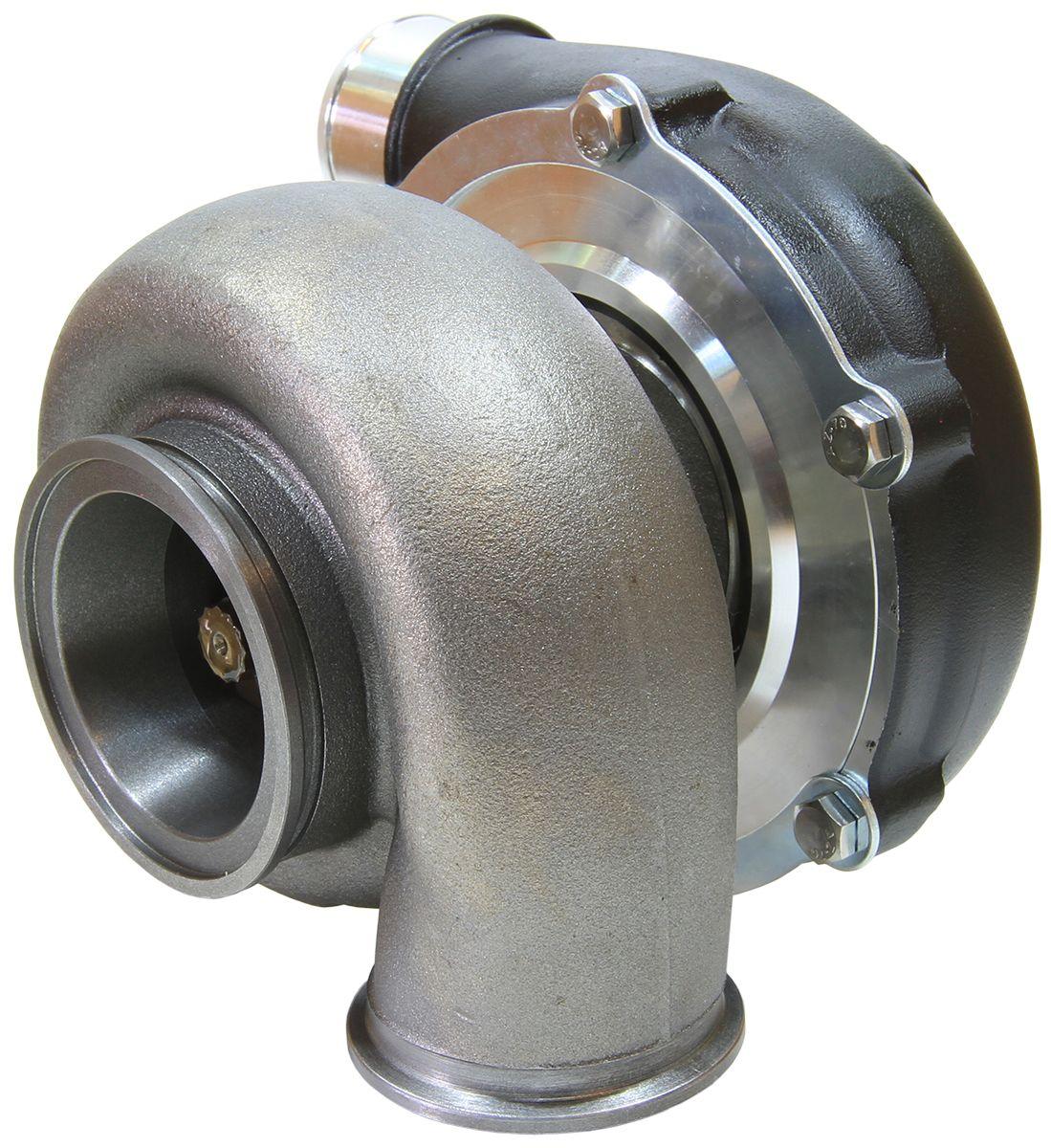 Aeroflow Performance External Wastegate, V-Band Inlet & Exhaust Flanges Aeroflow BOOSTED 5455 V-Band 1.01 Turbocharger 650HP, Hi Temp Black Finish AF8005-3032BLK SR
