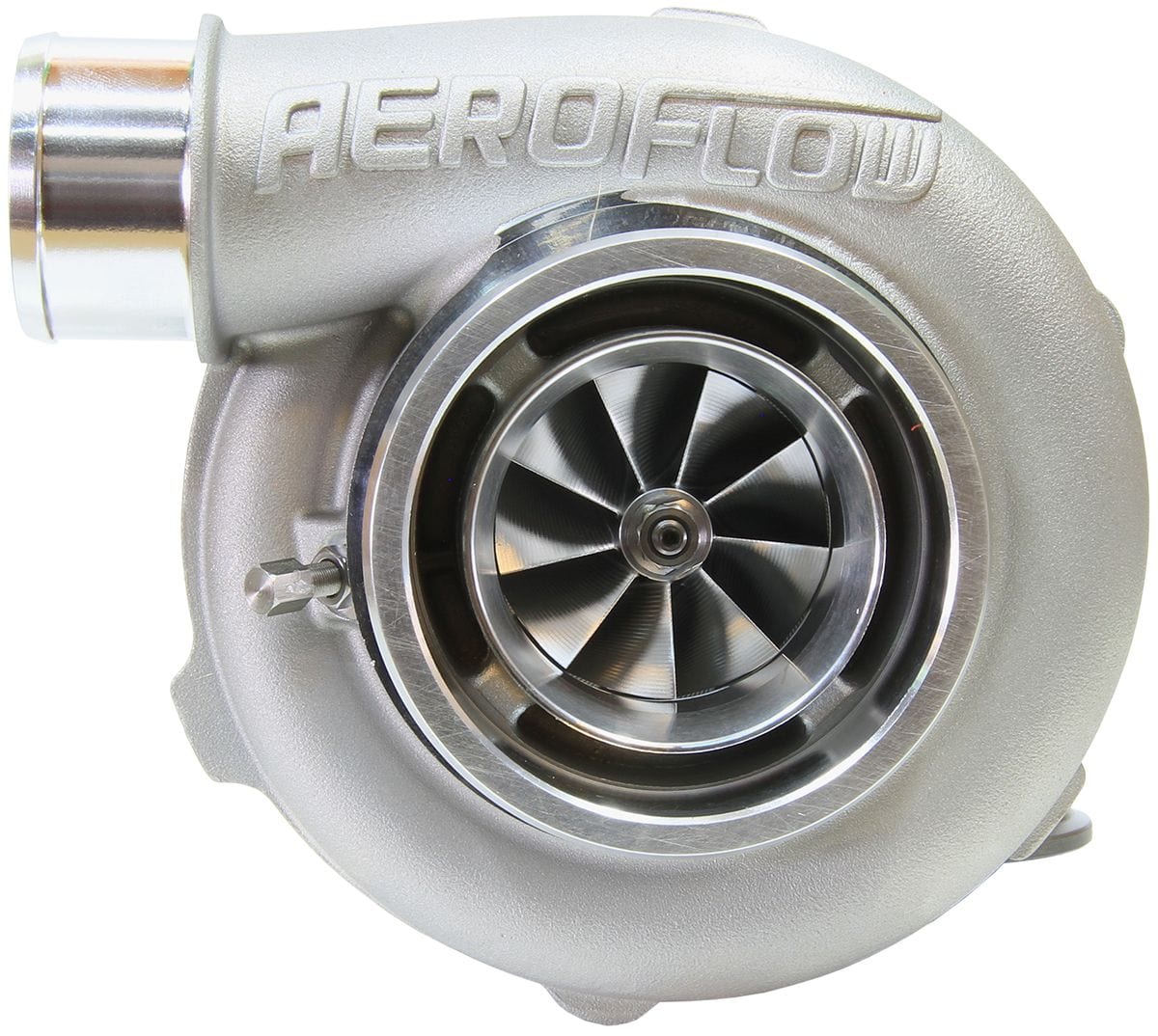 Aeroflow Performance External Wastegate, V-Band Inlet & Exhaust Flanges Aeroflow BOOSTED 5855 1.01 Reverse Rotation Turbocharger 750HP, Natural Cast Finish AF800 SR