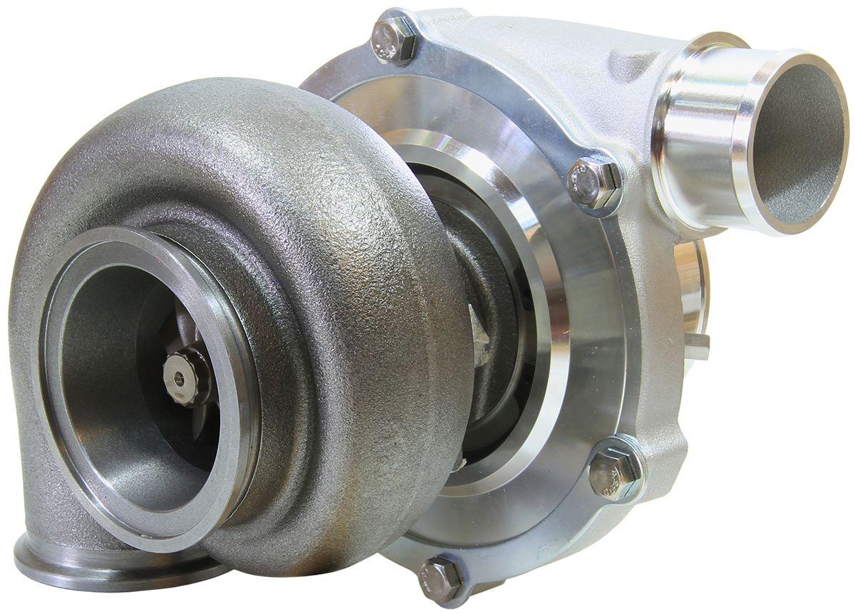 Aeroflow Performance External Wastegate, V-Band Inlet & Exhaust Flanges Aeroflow BOOSTED 5855 .83 Reverse Rotation Turbocharger 750HP, Natural Cast Finish AF8005 SR
