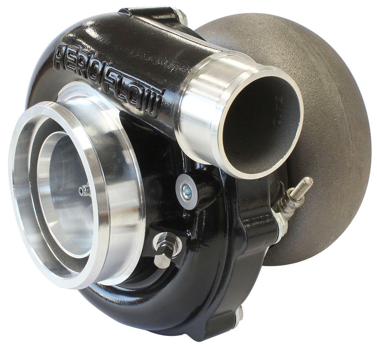 Aeroflow Performance External Wastegate, V-Band Inlet & Exhaust Flanges Aeroflow BOOSTED 6255 1.21 Turbocharger 900HP, Hi Temp Black Finish AF8005-3058BLK SR