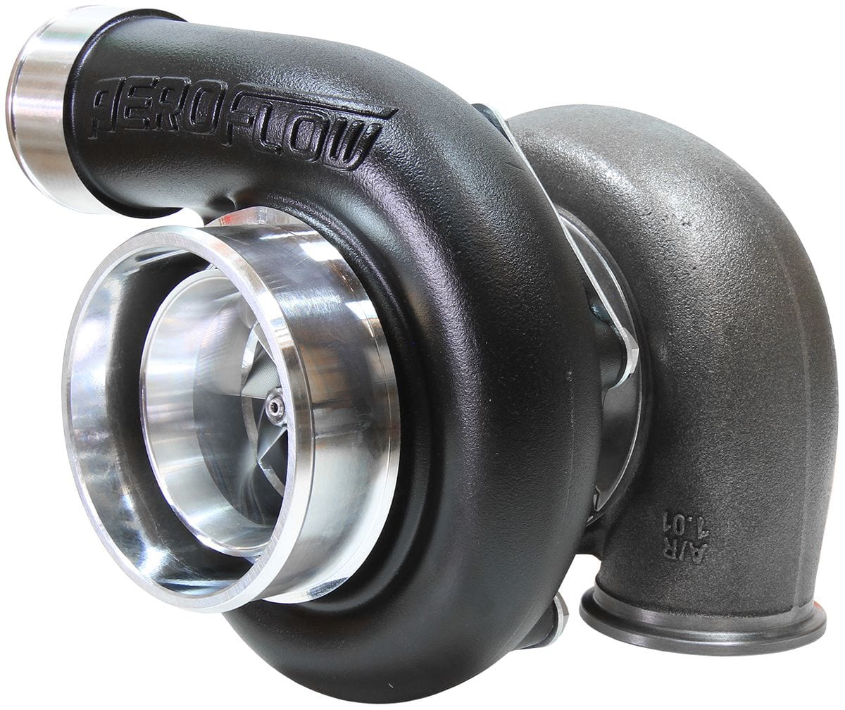 Aeroflow Performance External Wastegate, V-Band Inlet & Exhaust Flanges Aeroflow BOOSTED 6662 1.01 Reverse Rotation Turbocharger 900HP, Hi Temp Black Finish AF80 SR