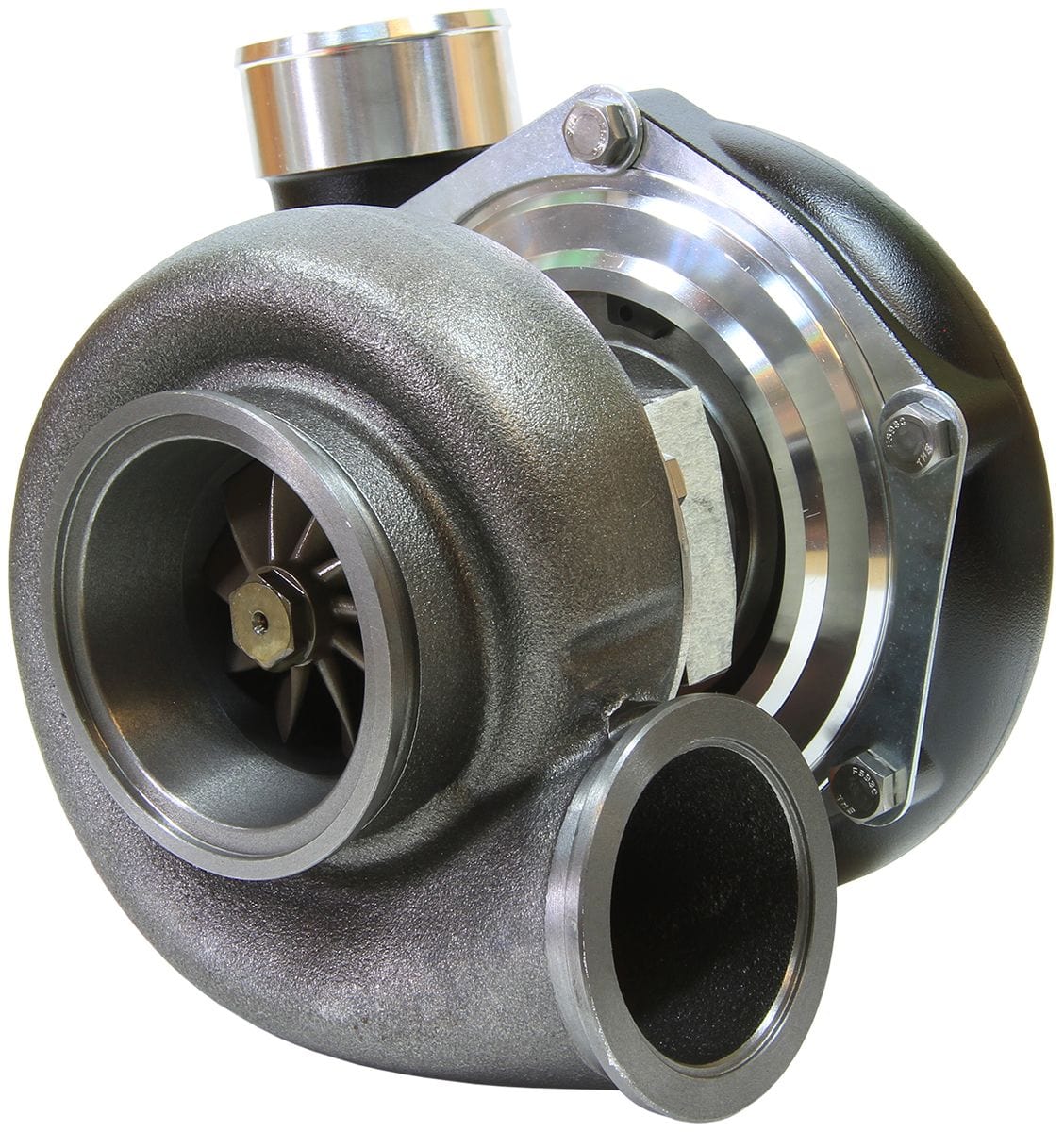 Aeroflow Performance External Wastegate, V-Band Inlet & Exhaust Flanges Aeroflow BOOSTED 6662 1.01 Reverse Rotation Turbocharger 900HP, Hi Temp Black Finish AF80 SR