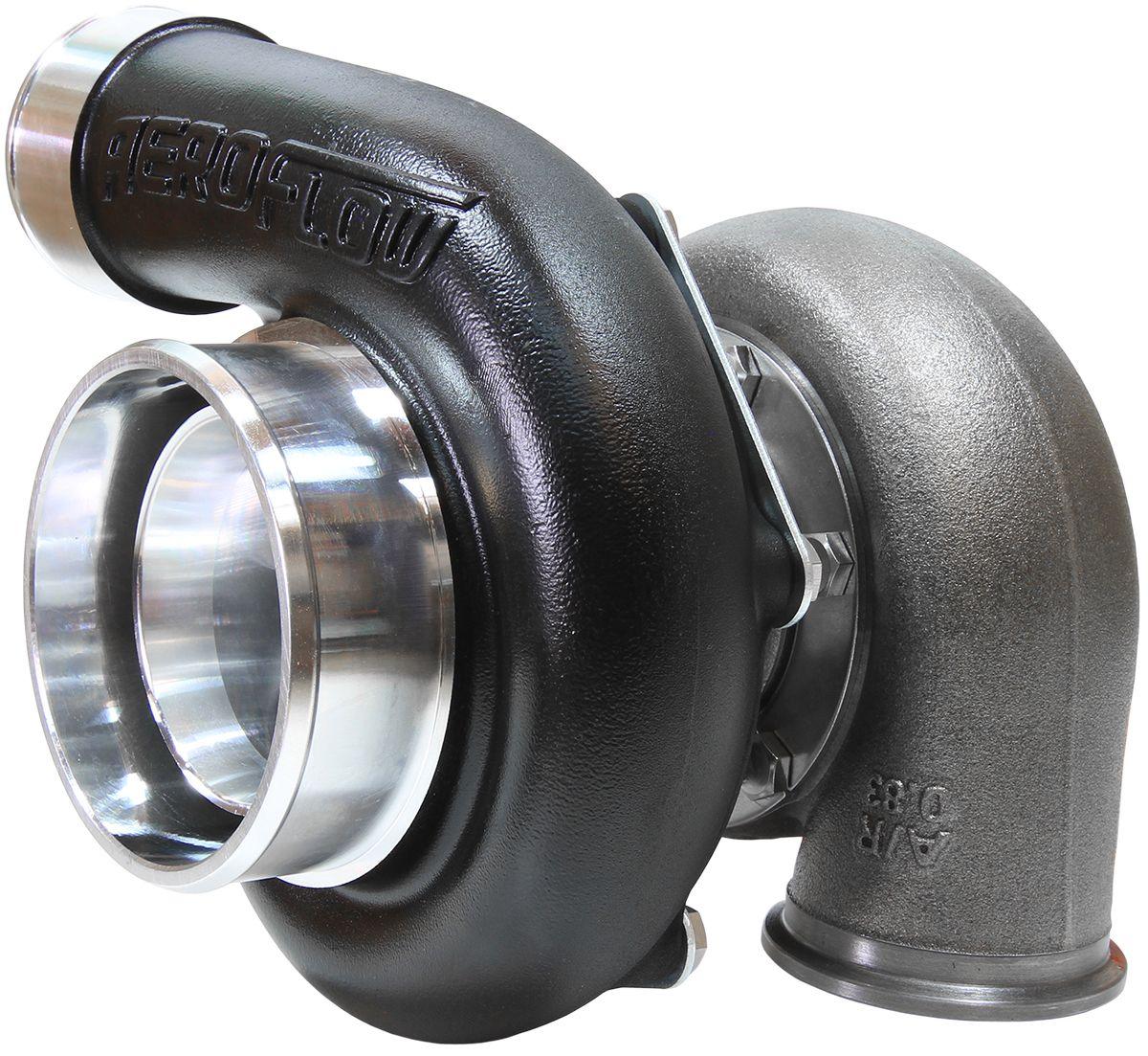 Aeroflow Performance External Wastegate, V-Band Inlet & Exhaust Flanges Aeroflow BOOSTED 6662 .83 Reverse Rotation Turbocharger 900HP, Hi Temp Black Finish AF800 SR
