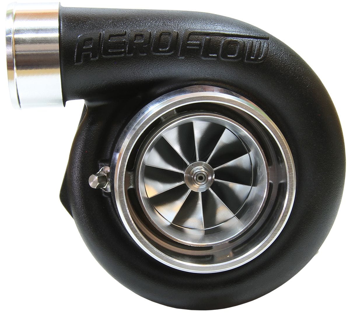 Aeroflow Performance External Wastegate, V-Band Inlet & Exhaust Flanges Aeroflow BOOSTED 6762 1.01 Reverse Rotation Turbocharger 950HP, Hi Temp Black Finish AF80 SR