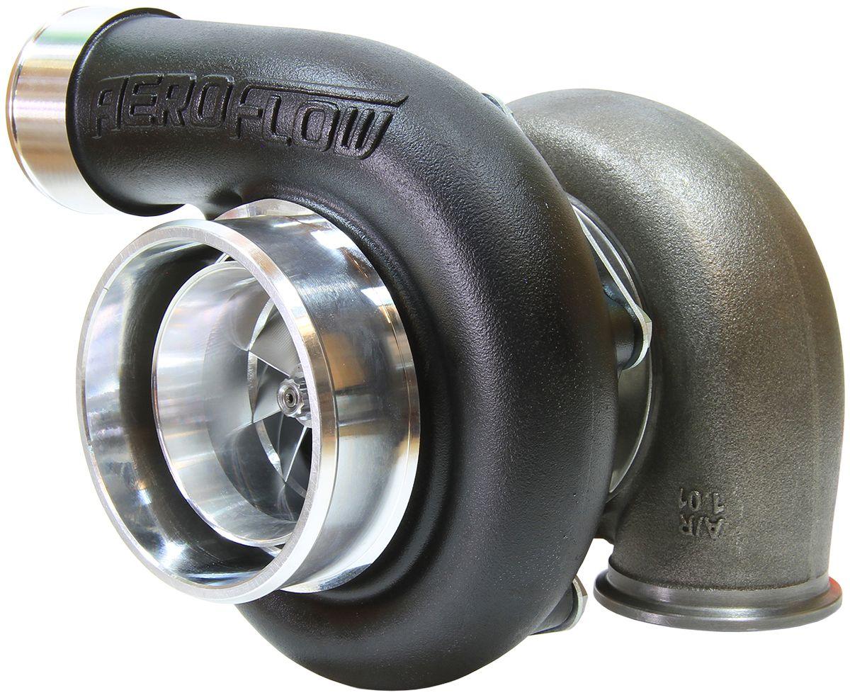 Aeroflow Performance External Wastegate, V-Band Inlet & Exhaust Flanges Aeroflow BOOSTED 6762 1.01 Reverse Rotation Turbocharger 950HP, Hi Temp Black Finish AF80 SR