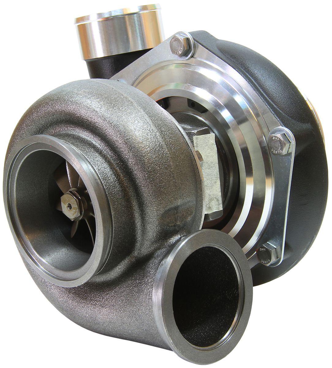 Aeroflow Performance External Wastegate, V-Band Inlet & Exhaust Flanges Aeroflow BOOSTED 6762 .83 Reverse Rotation Turbocharger 950HP, Hi Temp Black Finish AF800 SR