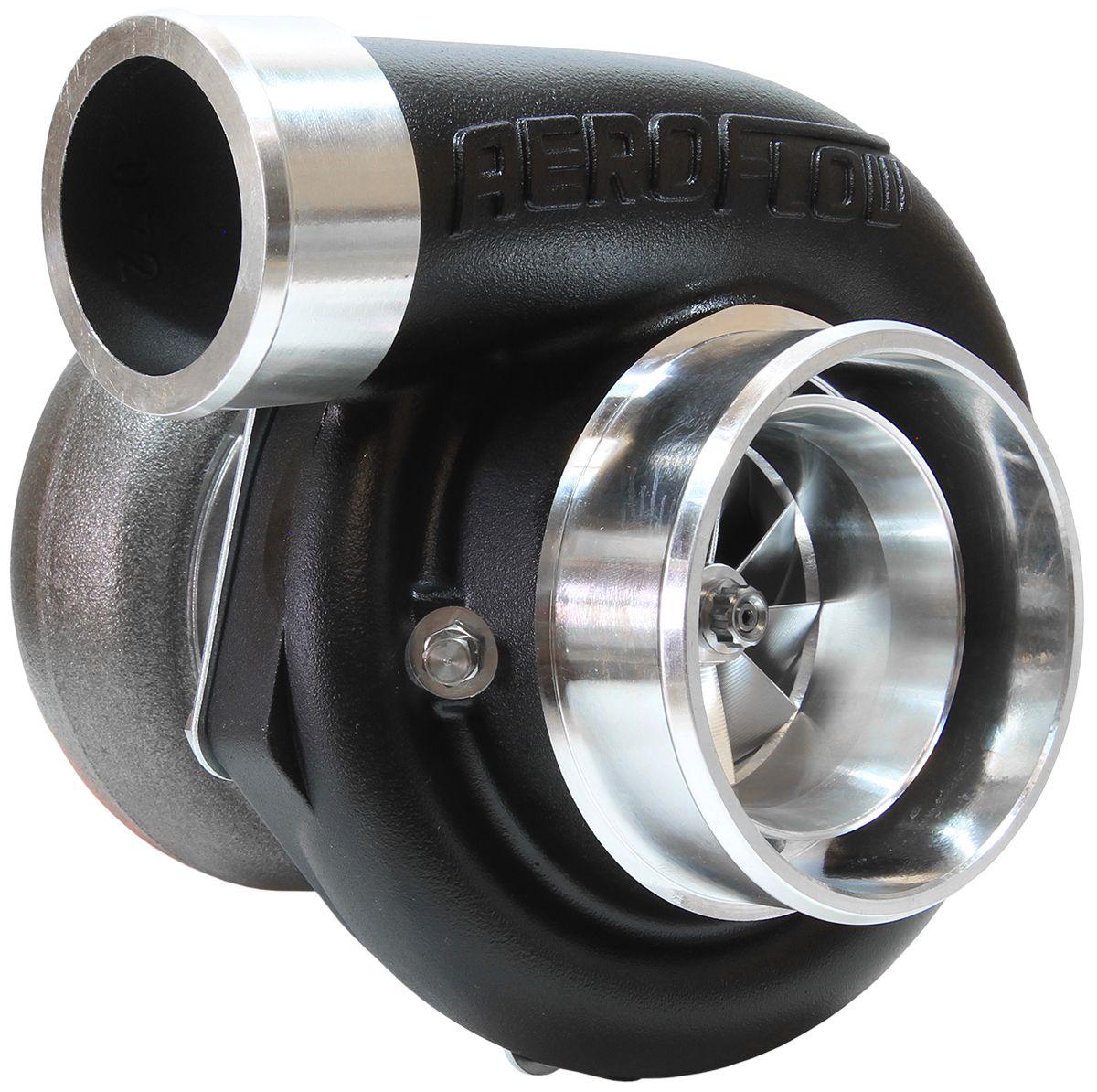 Aeroflow Performance External Wastegate, V-Band Inlet & Exhaust Flanges Aeroflow BOOSTED 6762 .83 Reverse Rotation Turbocharger 950HP, Hi Temp Black Finish AF800 SR