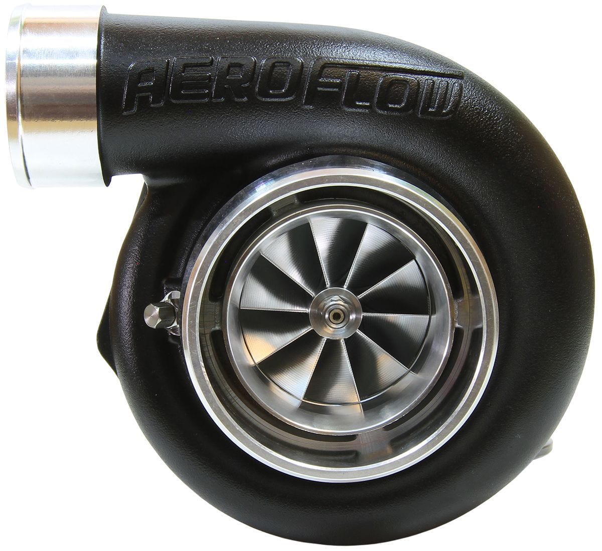 Aeroflow Performance External Wastegate, V-Band Inlet & Exhaust Flanges Aeroflow BOOSTED 6762 .83 Reverse Rotation Turbocharger 950HP, Hi Temp Black Finish AF800 SR