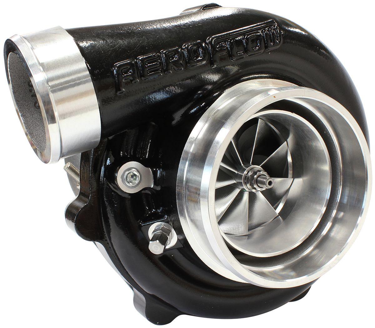 Aeroflow Performance External Wastegate, V-Band Inlet & Exhaust Flanges Aeroflow BOOSTED 6862 .83 Reverse Rotation Turbocharger 1050HP, Hi Temp Black Finish AF80 SR