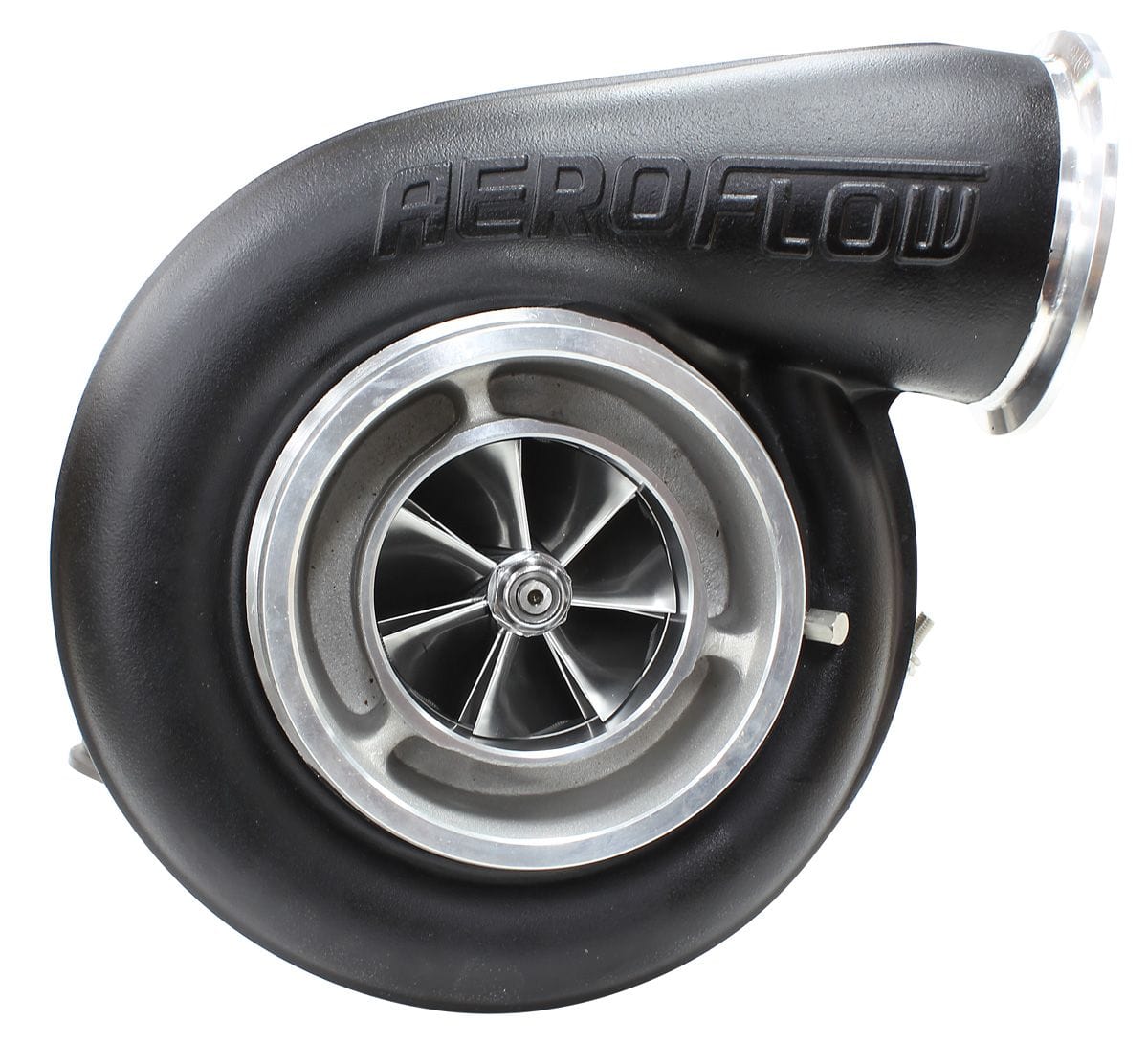 Aeroflow Performance External Wastegate, V-Band Inlet & Exhaust Flanges Aeroflow BOOSTED 7588 V-Band 1.31 Turbocharger 1500HP, Hi Temp Black Finish AF8006-6002BL SR