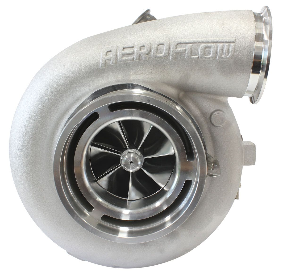 Aeroflow Performance External Wastegate, V-Band Inlet & Exhaust Flanges Aeroflow BOOSTED 94102 V-Band 1.22 Turbocharger 2500HP, Natural Cast Finish AF8006-6020 SR