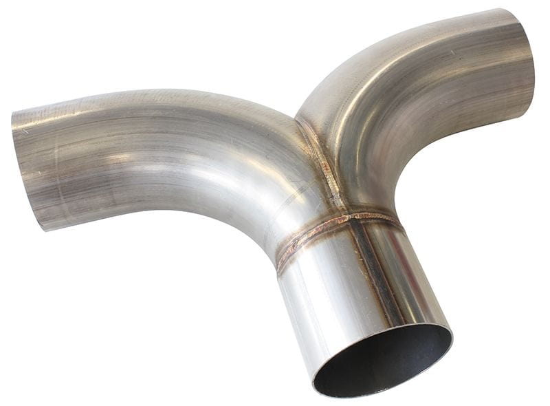 Aeroflow Performance Fabrication 3 1/2" Stainless Steel Y-Pipe with Radius Flow Bend SR