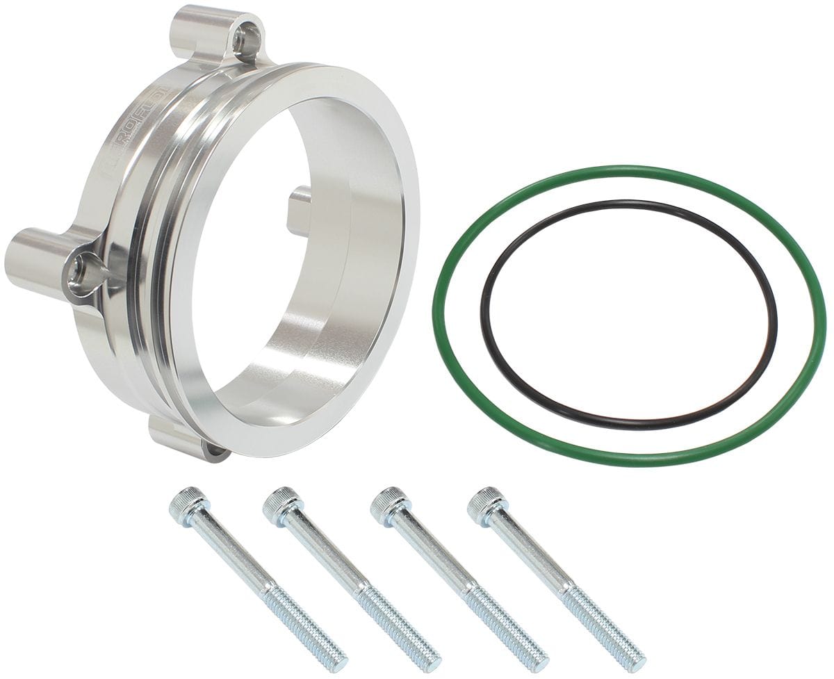 Aeroflow Performance Fabrication Bosch DBW Adapter, Silver Finish 
suits 74mm Bosch DBW and 3" Intercooler Clamp SR