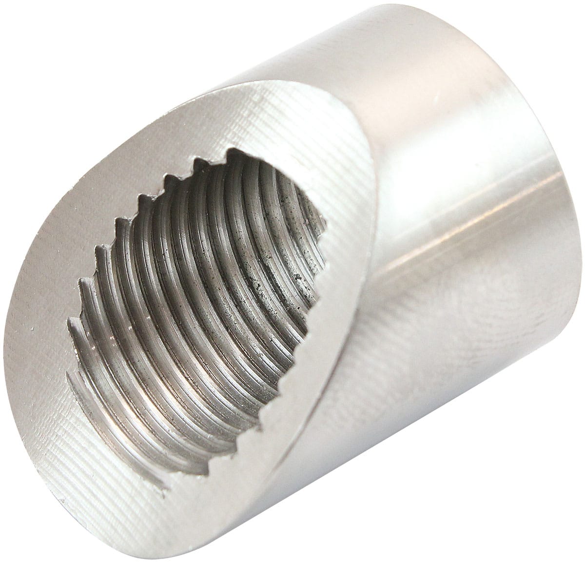 Aeroflow Performance Fabrication & Fasteners Aeroflow 45 Degree Angled & Notched Weld-On M18 x 1.50mm Oxygen Sensor Bung AF987SS SR