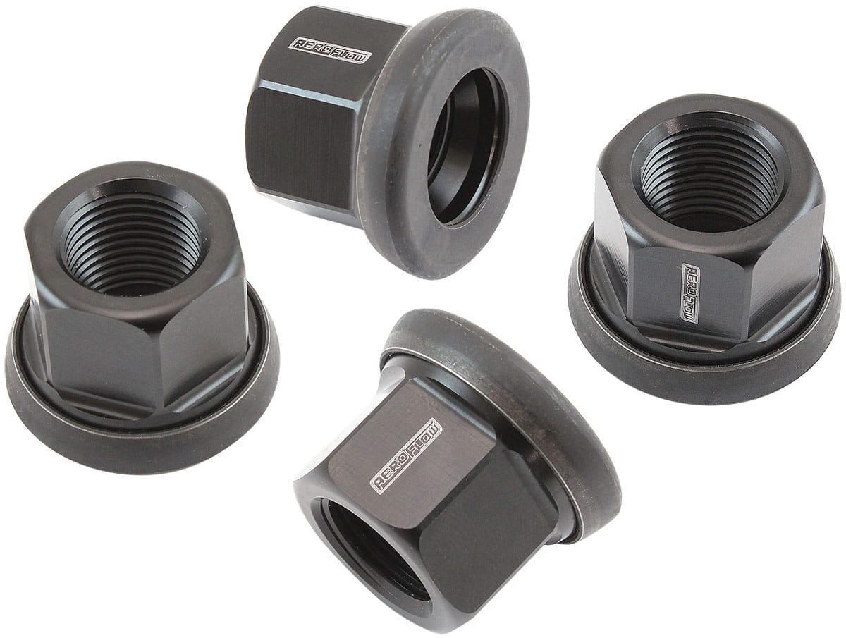 Aeroflow Performance Fabrication & Fasteners Aeroflow 5/8" Alloy Wheel Nut - Black Finish AF3083-0000 SR
