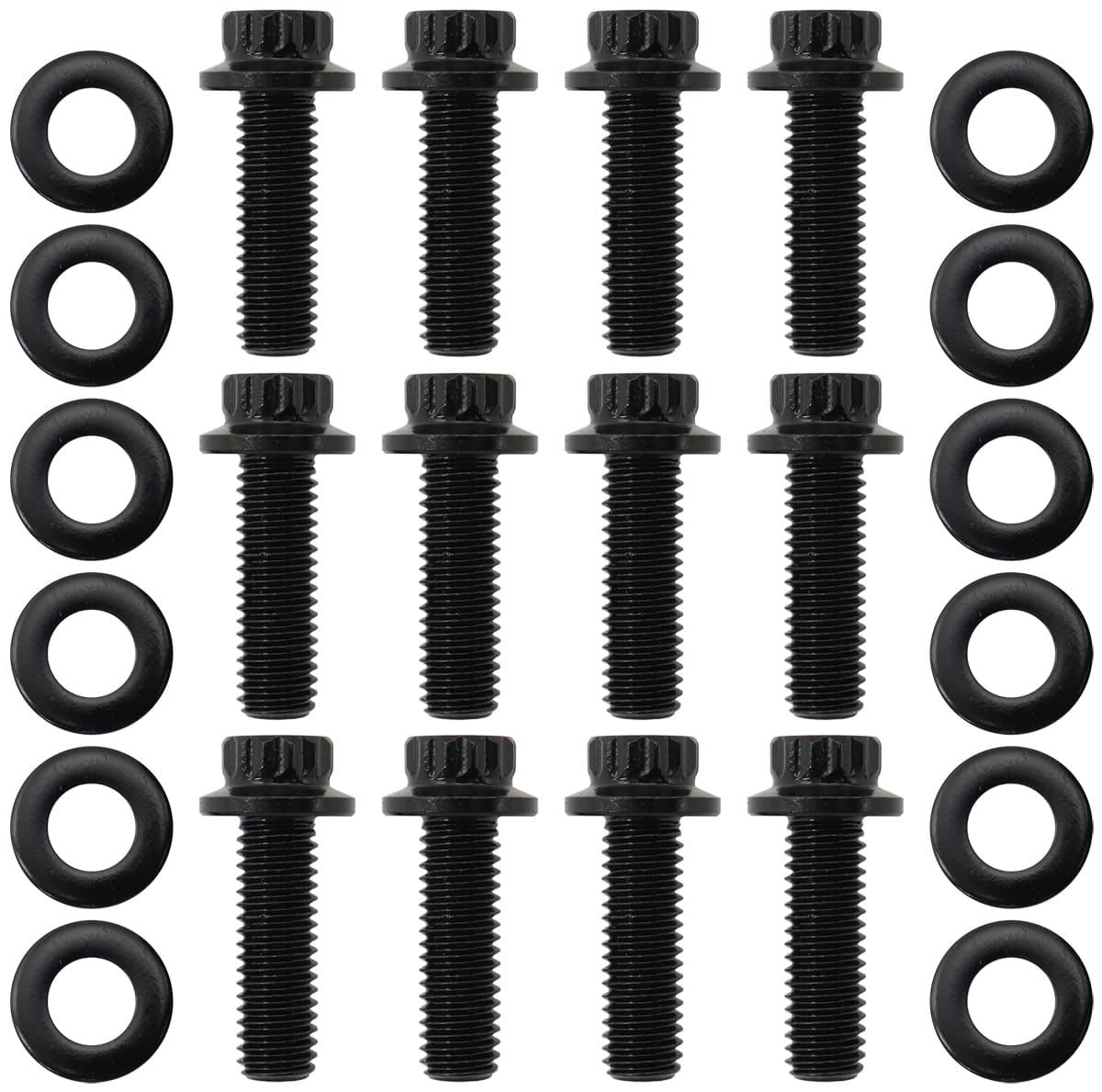 Aeroflow Performance Fabrication & Fasteners Aeroflow GM LS Header Bolts M8 x 1.25mm, 0.984" (25mm) UHL - Black Finish AF37-1012 SR