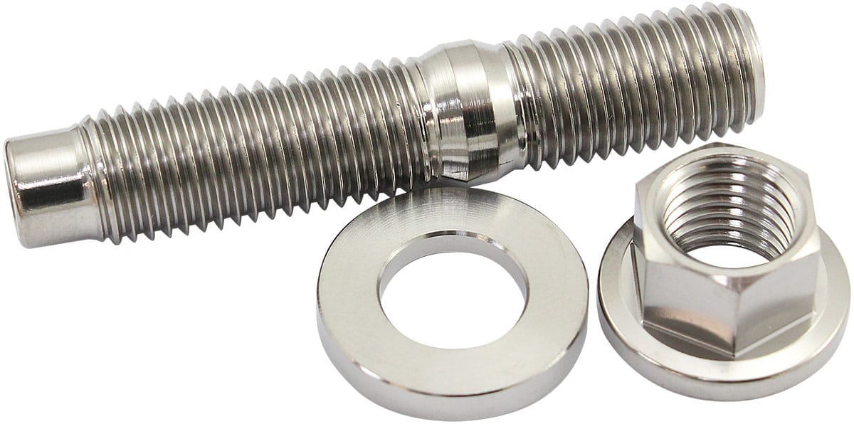 Aeroflow Performance Fabrication & Fasteners Aeroflow M10 x 1.25mm Titanium Stud, Hex Nut and Washer Kit AF55-2006 SR