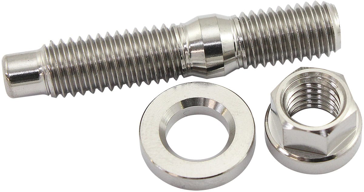 Aeroflow Performance Fabrication & Fasteners Aeroflow M8 x 1.25mm Titanium Stud, Hex Nut and Washer Kit AF55-2005 SR