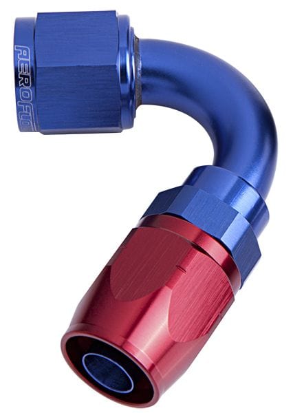 Aeroflow Performance Fittings 4 / Red/Blue 500 Series Cutter Swivel 120° Hose End. Suits 100 & 450 Series Hose SR