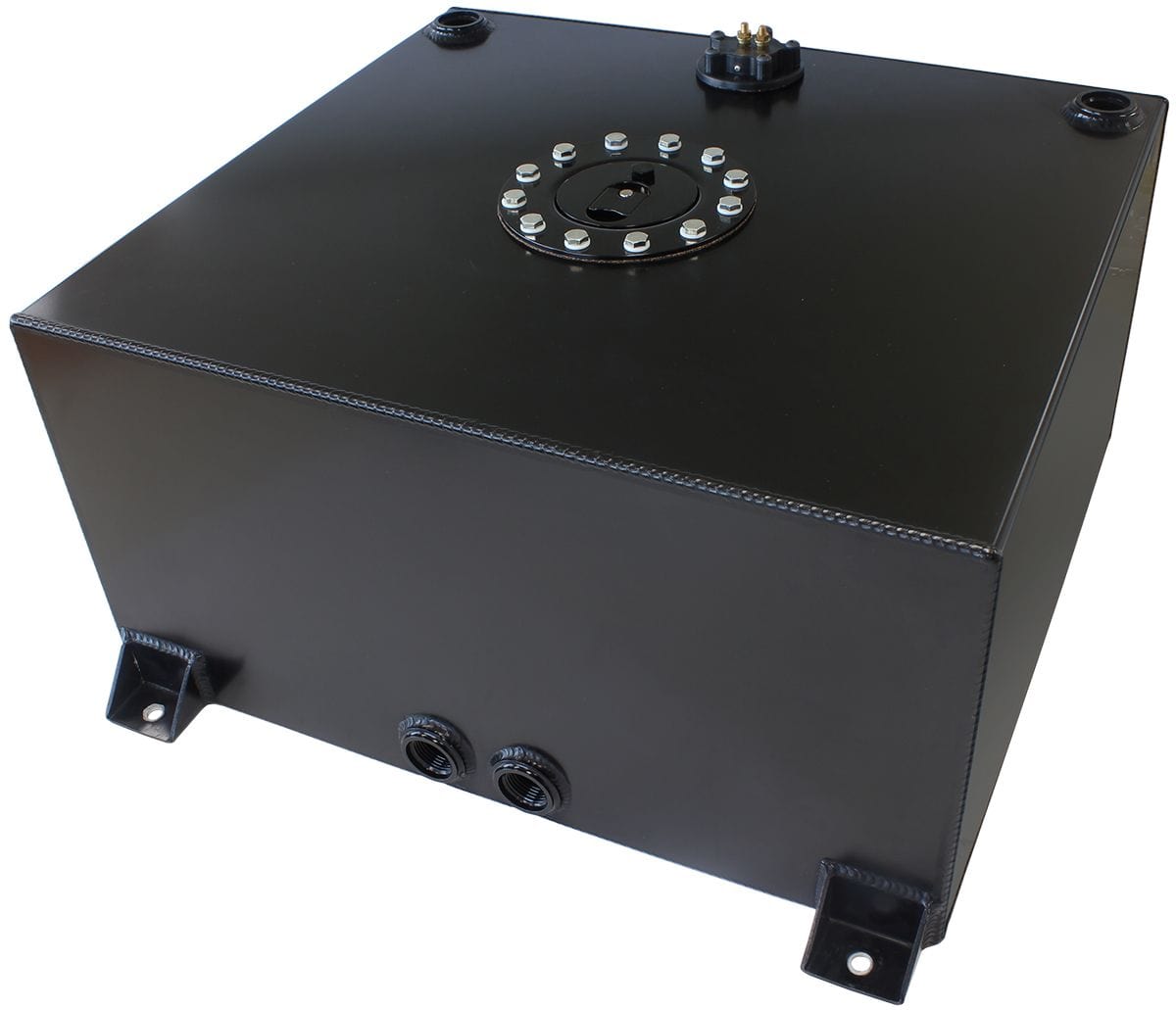 Aeroflow Performance Fuel Cells Black Aeroflow Aluminium 15 Gallon (57L) Fuel Cell with Flat Bottom & Fuel Sender SR