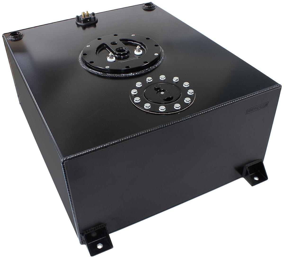 Aeroflow Performance Fuel Cells Black Aeroflow Aluminium 76 Litre (20 Gal) Fuel Cell Flat Bottom Triple Pump Hanger SR