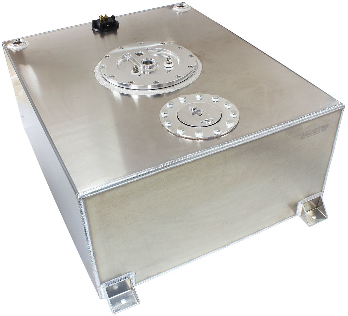 Aeroflow Performance Fuel Cells Polished Aeroflow Aluminium 76 Litre (20 Gal) Fuel Cell Flat Bottom Triple Pump Hanger SR
