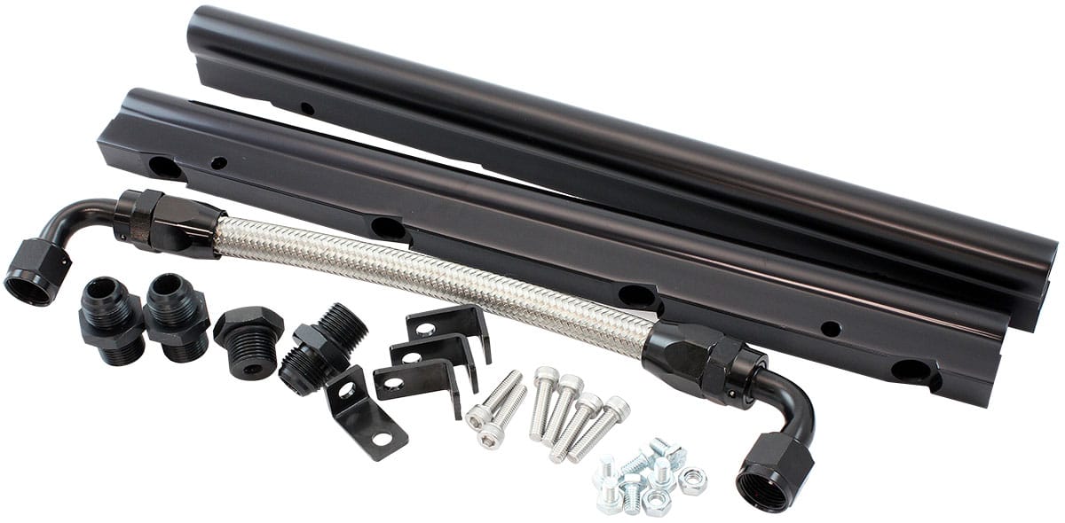 Aeroflow Performance Fuel System Aeroflow GM LS Fuel Rail Kit for Cathedral Port CarburettorHi Rise Single Plane EFI Intake Manifold AF6999-5001 SR